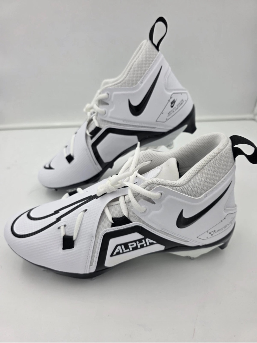 Nike White and Black Alpha Cleats